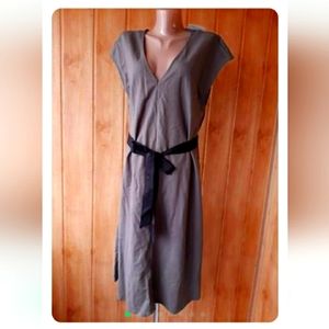 Zara V-neck tie-waist dress, size M
